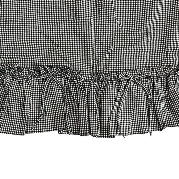 Vintage‎ Clio Gingham Bows Knee Length Skirt Black Size 10 Coquette Euro Summer - Picture 3 of 9
